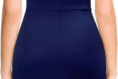 Women'S Retro 1950S Style Half Collar Ruffle Cocktail Pencil Dress