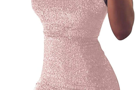 Women'S Sexy Glitter Bandage Bodycon Wrap Dress Sleeveless Mini Club Party Dresses