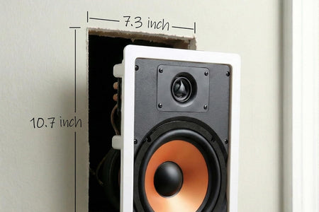 M-6S 6.5 Inch 2-Way In-Wall Speaker for Home Theater, Whole House Audio, Indoor or Covered Outdoor Areas, 6.5" Poly Woofer, 1" Pivoting Silk Tweeter, White, Paintable, Each