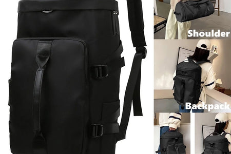 Overnight Bag Gym Travel Duffle Bag for Men and Women Weekender, Multifunctional, Black