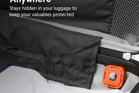 Protector - Airtag Holder / Case with 3M Adhesive Sticker [1 Pack] Protective Shockproof Cover for Apple Air Tag - Hidden Stick on Mount for Bike Wallet Travel TV Remote Car Luggage - Orange