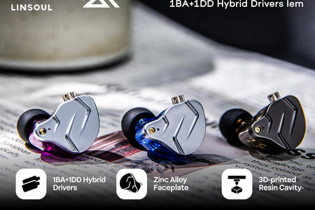 KZ ZSN Pro Dual Driver 1BA+1DD Hybrid Metal Earphones Hifi In-Ear Monitor with Detachable 2Pin Cable, Zin Alloy Panel (Without Mic, Black)