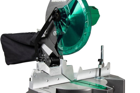 Metabo HPT 10-Inch Compound Miter Saw, Single Bevel, 15-Amp Motor, 0-52° Miter Angle Range, 0-45° Bevel Range, Large Table, 10" 24T TCT Miter Saw Blade (C10FCGS)