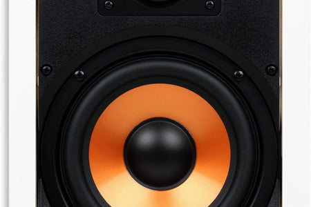 M-6S 6.5 Inch 2-Way In-Wall Speaker for Home Theater, Whole House Audio, Indoor or Covered Outdoor Areas, 6.5" Poly Woofer, 1" Pivoting Silk Tweeter, White, Paintable, Each