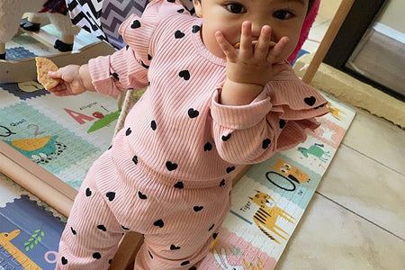 Baby Girl'S 3Pc Rib Frill Long Sleeve Romper and Pant Set