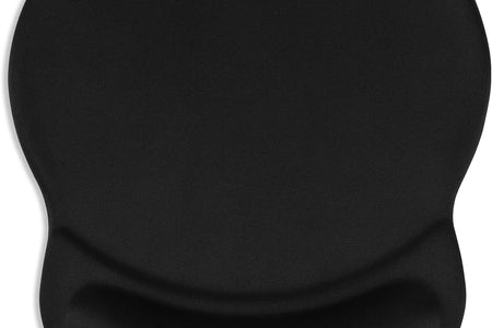 Mouse Pad, Ergonomic Mouse Pad with Gel Wrist Rest Support, Gaming Mouse Pad with Lycra Cloth, Non-Slip PU Base for Computer, Laptop, PC, Home, Office & Travel, Black