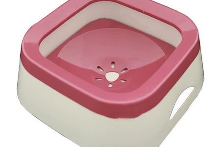 Dog Drinking Water Bowl Floating Non-Wetting Mouth Cat Bowl without Spill Drinking Water Dispenser Plastic Anti-Over Dog Bowl