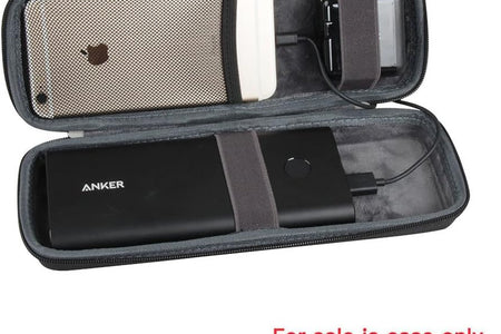 Hard Travel Nylon Case Fits Anker Powercore 26800 / Anker Powercore III Elite 25600 PD Portable Charger External Battery and Wall Charger